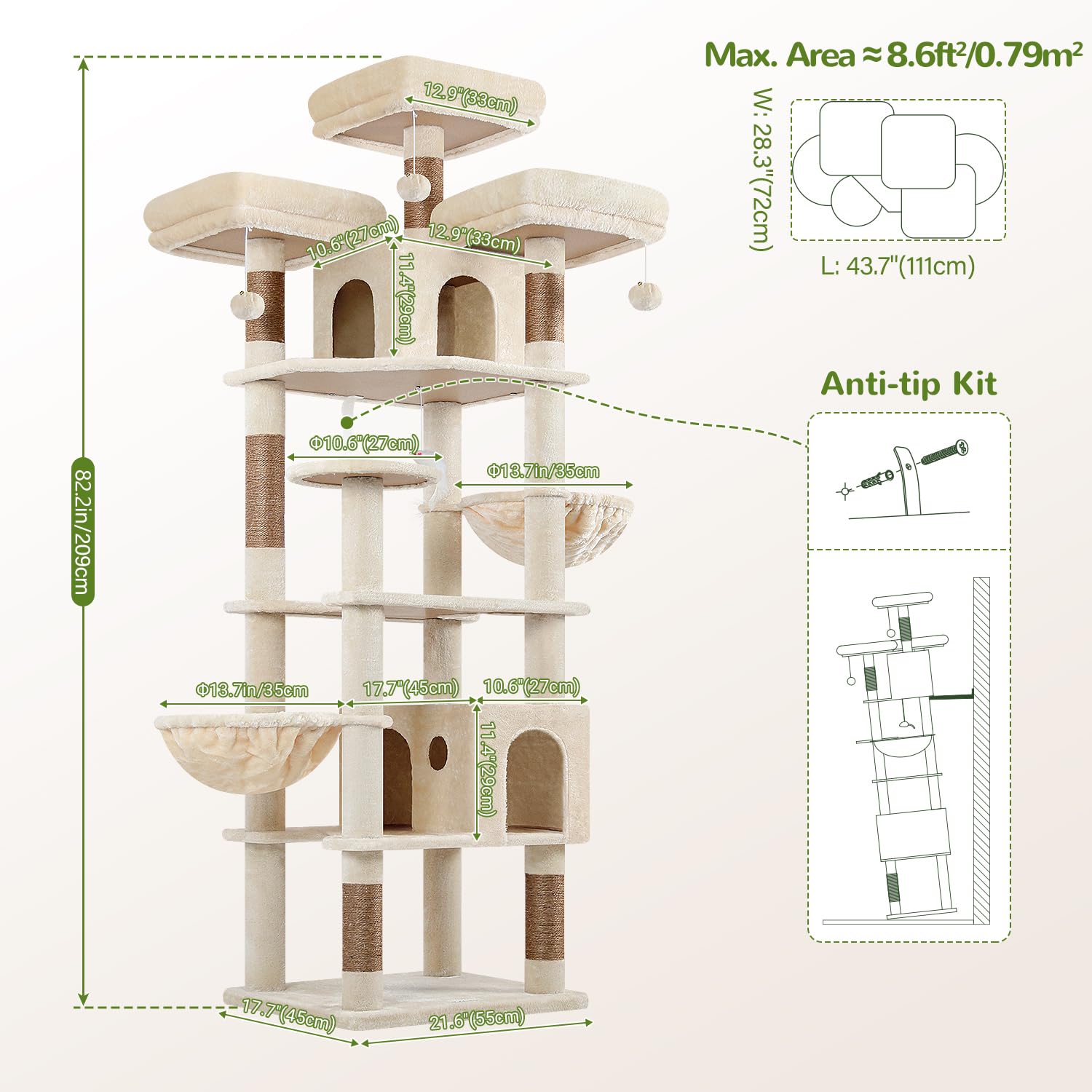 Globlazer F82 XXL cat tree room scene demonstrates enrichment in a tidy living space