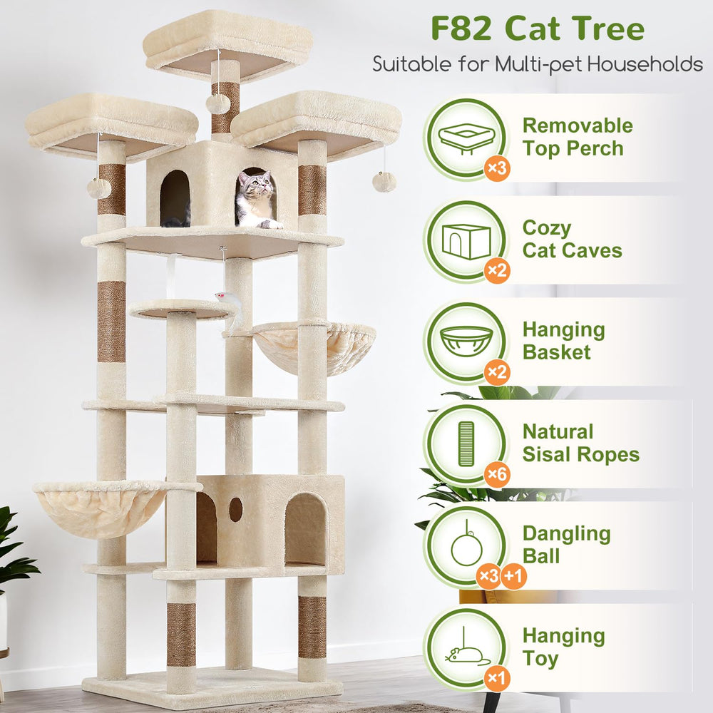 Globlazer F82 XXL cat tree top perches show sunlit vantage points for curious cats