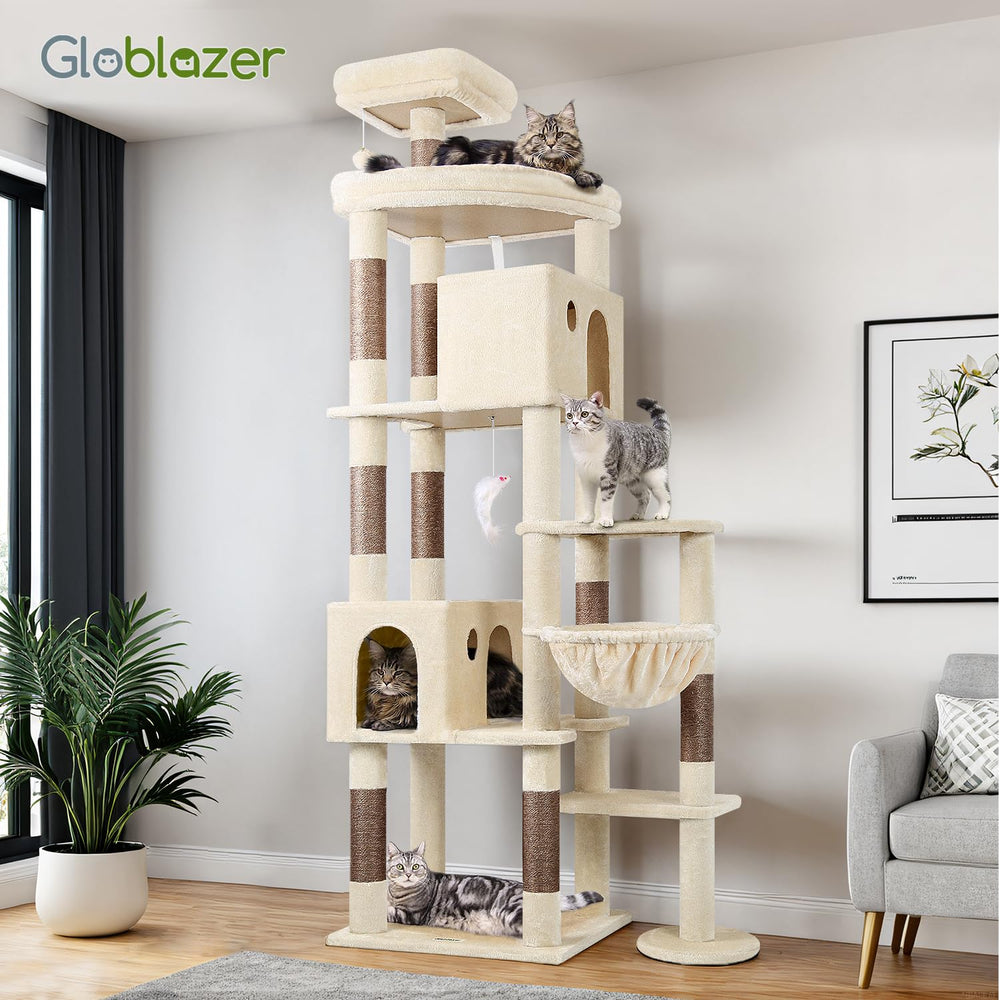Globlazer Giant Cat Tree beige color fits indoor decor