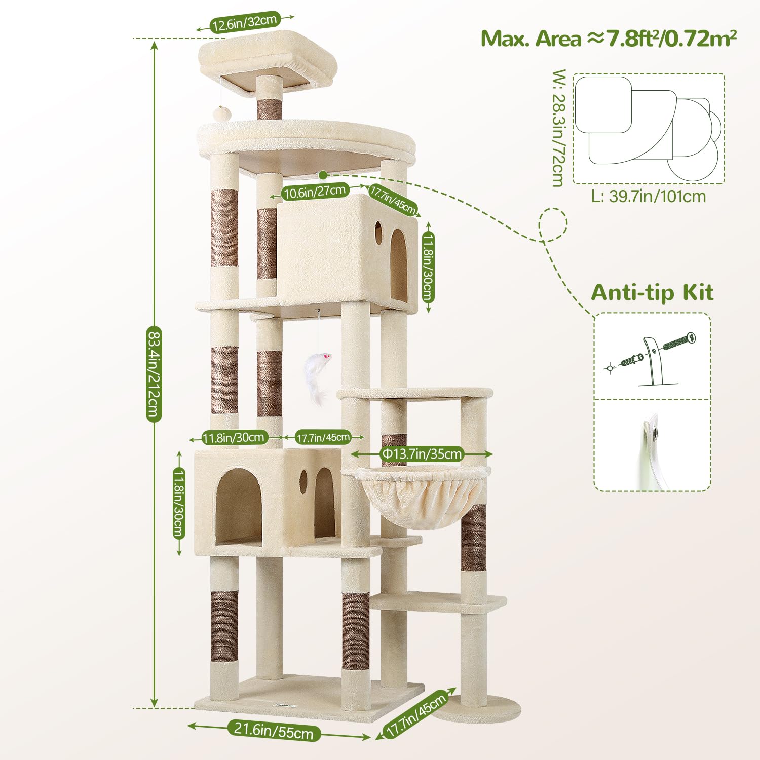 Globlazer Giant Cat Tree easy assembly with simple instructions