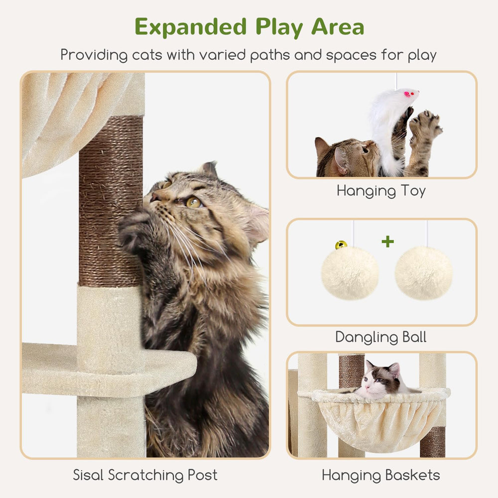 Globlazer Giant Cat Tree stable trapezoid design enhances stability during play