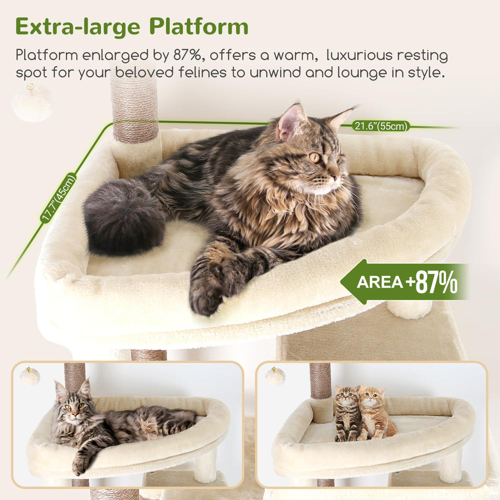 Globlazer Giant Cat Tree two-condos close-up highlights privacy for big cats