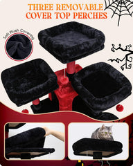 Globlazer Gothic Cat Tree condos offer private retreats for relaxed lounging.