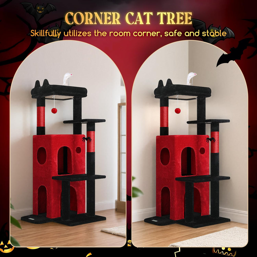 Globlazer Gothic Cat Tree with double-layer condos for cozy hideaways