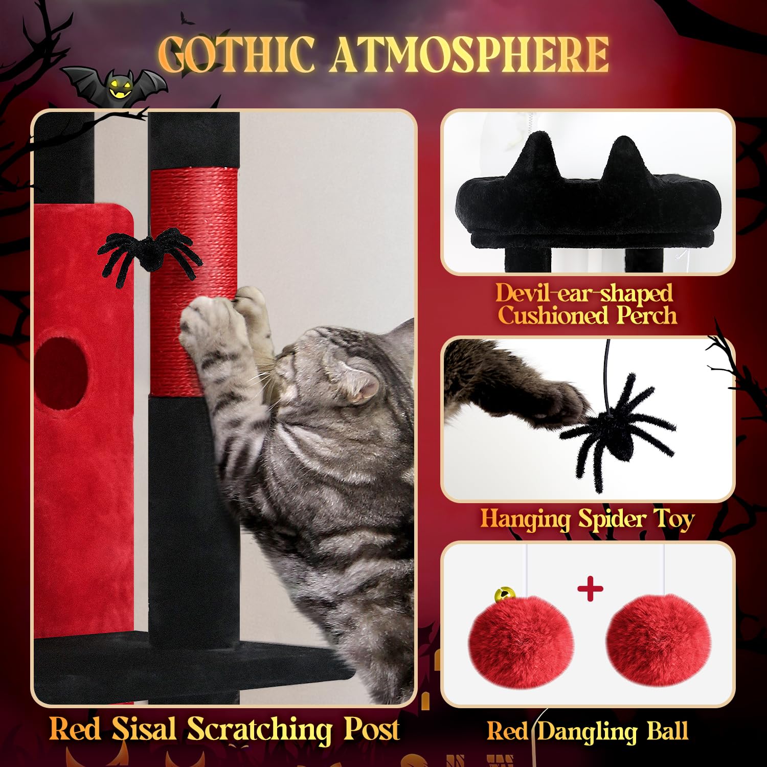 Globlazer Gothic Cat Tree easy assembly with clear instructions