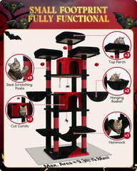 Globlazer Gothic Cat Tree top perches highlight elevated vantage points for curious cats.