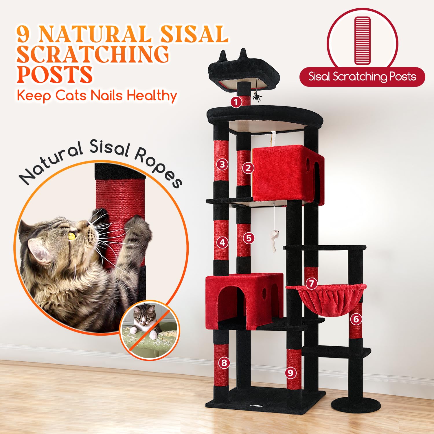 Globlazer Gothic Giant Cat Tree assembly-instructions enables quick, straightforward setup.