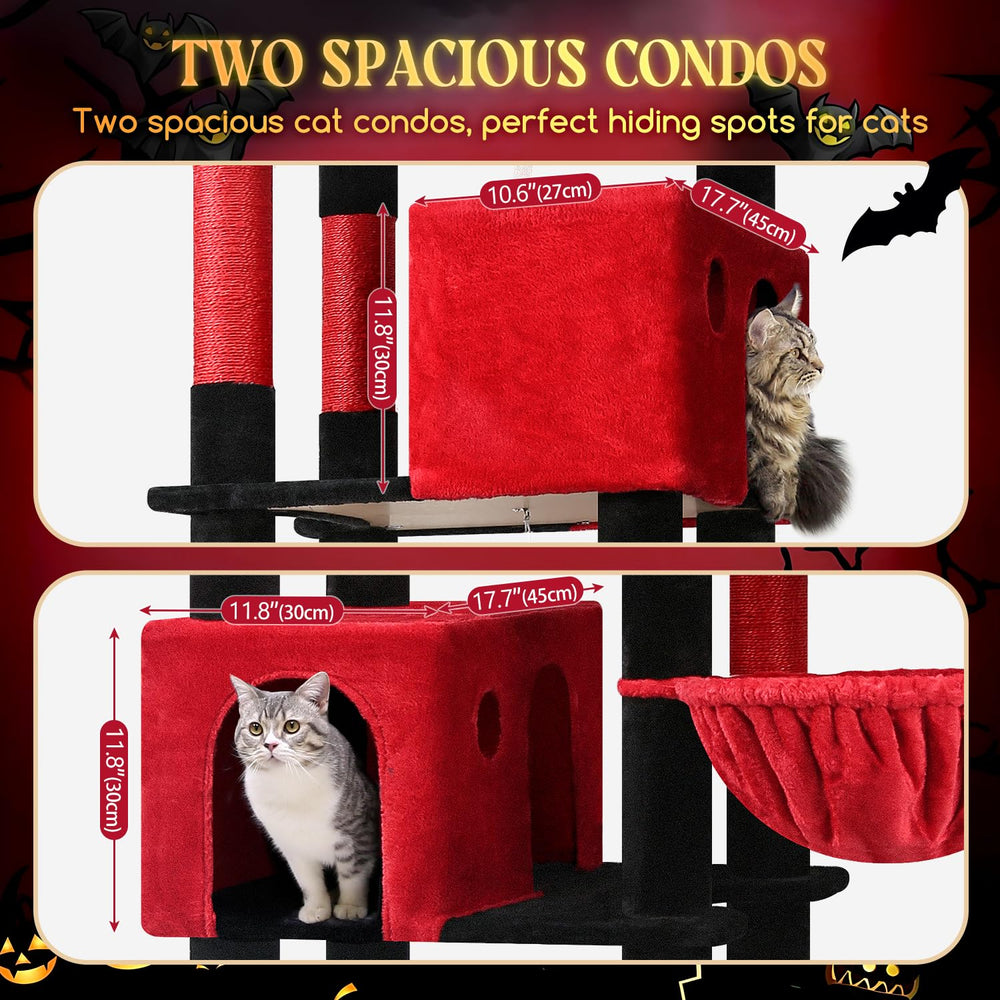 Globlazer Gothic Giant Cat Tree platform-55x45cm gives ample lounging and observation room.