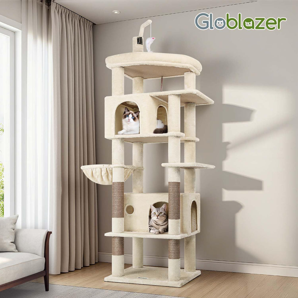 Globlazer Large Cat Tree Tower anti-tip straps for stability on floors