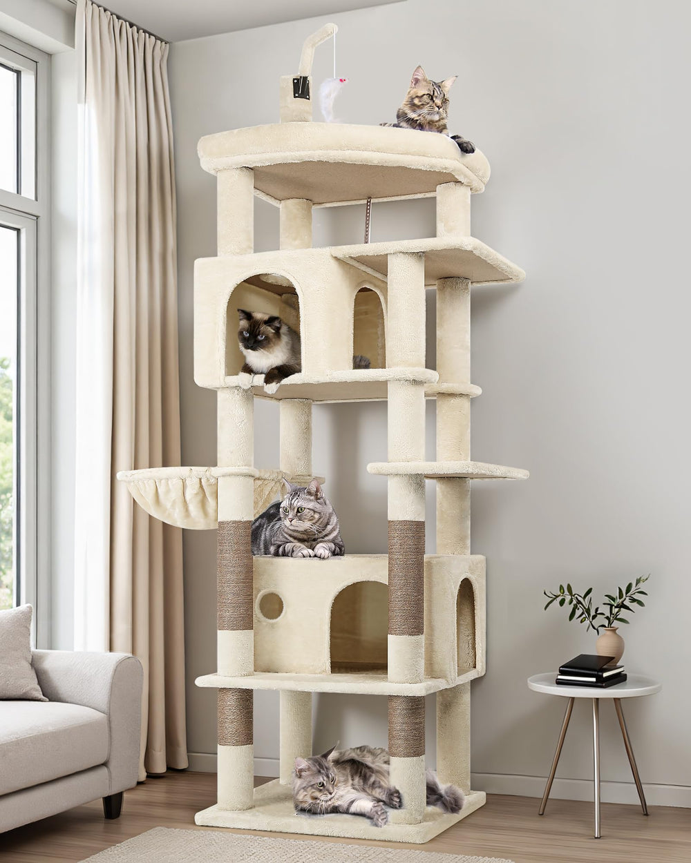 Globlazer Large Cat Tree Tower top perch for safe comfy lounging