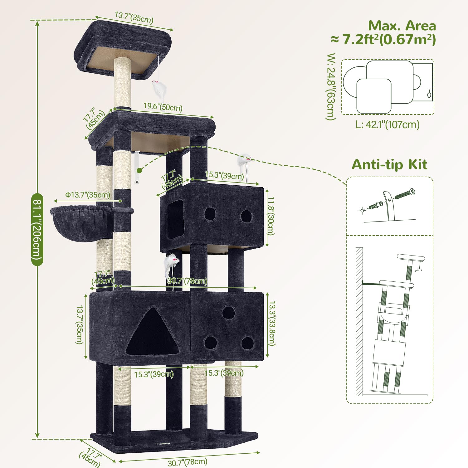 Globlazer multi-cat habitat supports 5-6 cats with individual spaces