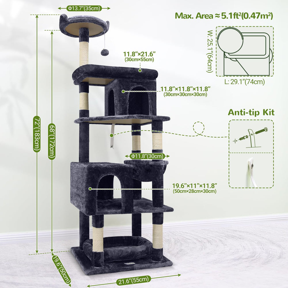 Globlazer S72 six scratching posts invite extended play and surface variety.