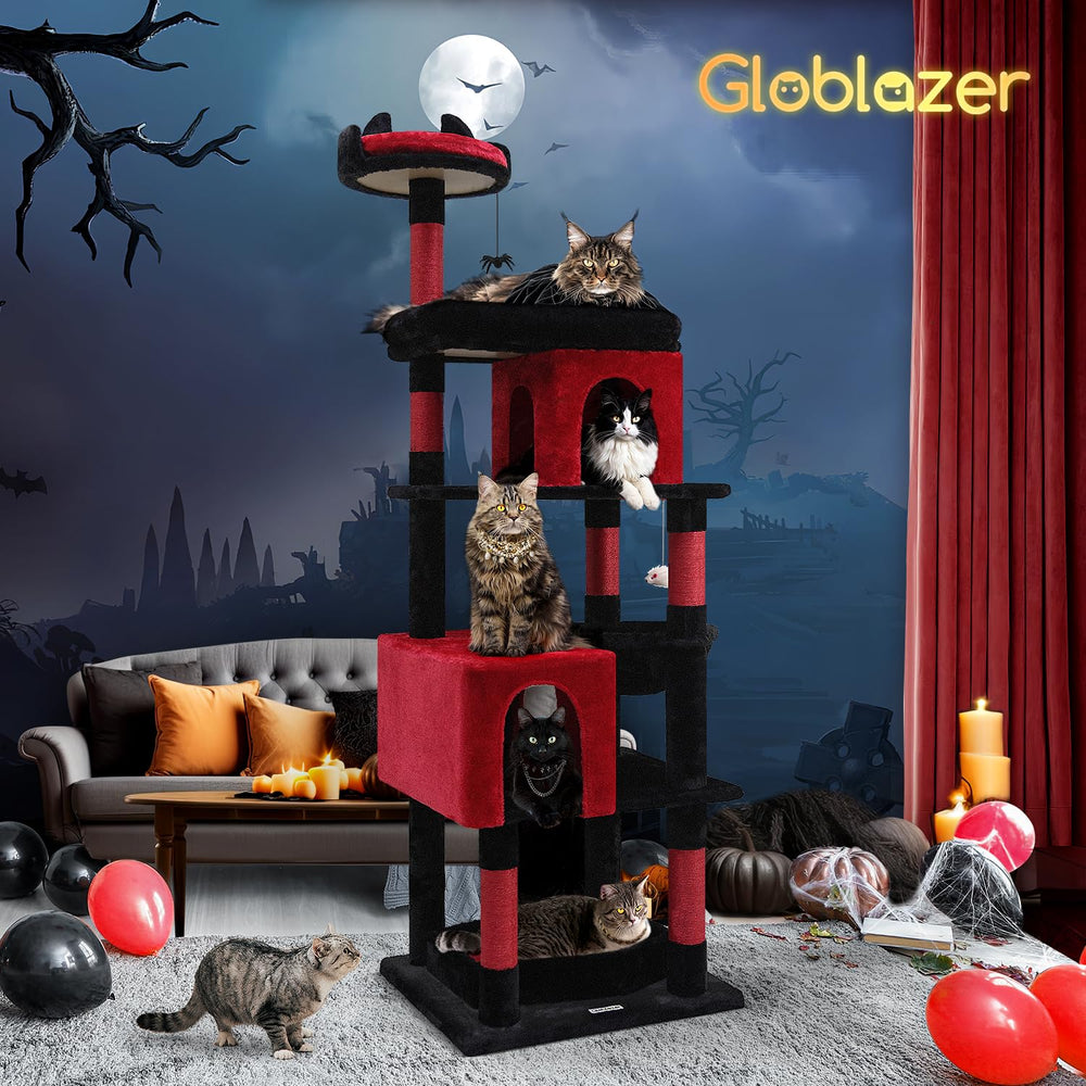 Globlazer sturdy base minimizes tipping during active cat play.
