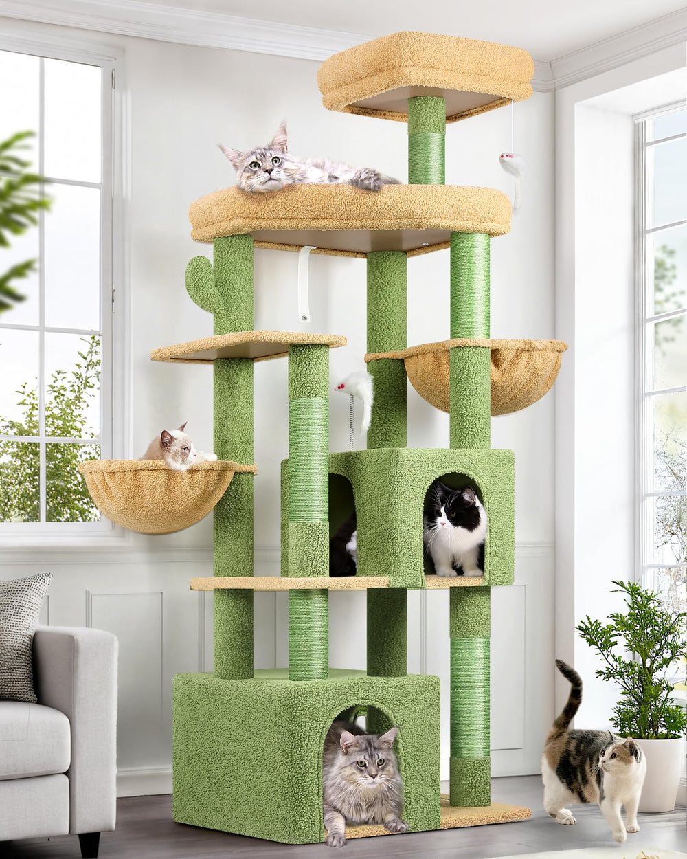 Globlazer sturdy cat tree 68-inch base for stable play and tall climbing