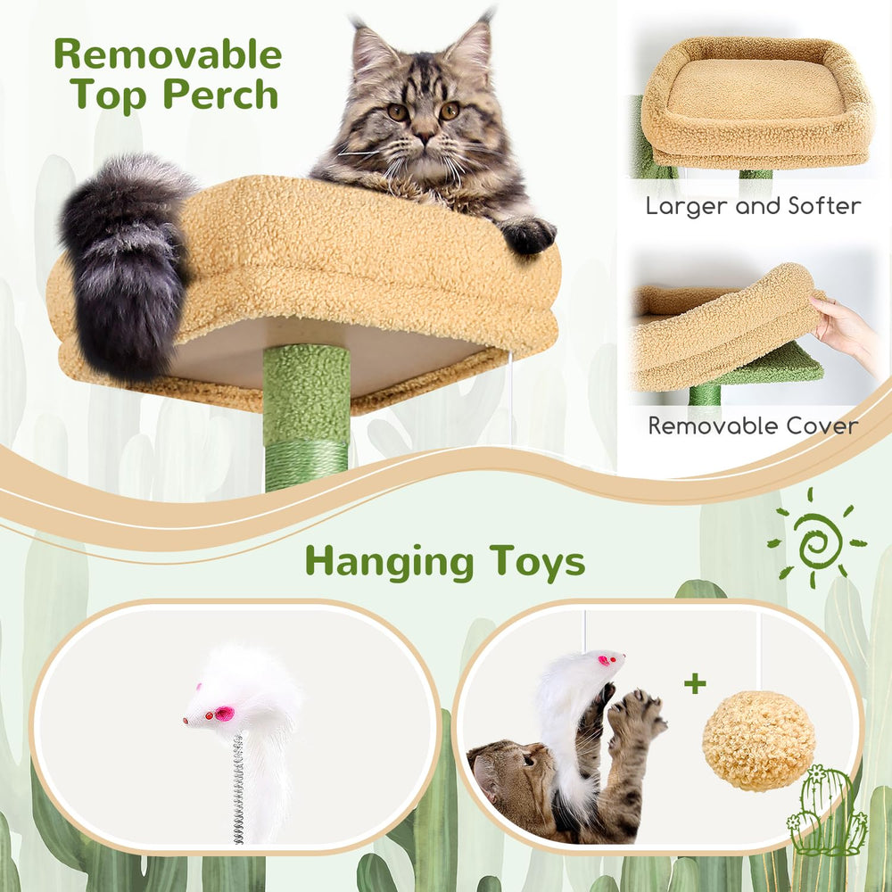 Globlazer sturdy cat tree five scratching posts green for scratching and play