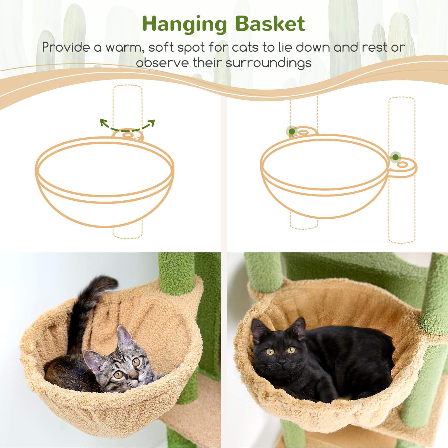 Globlazer sturdy cat tree multi-level tower green for exploration