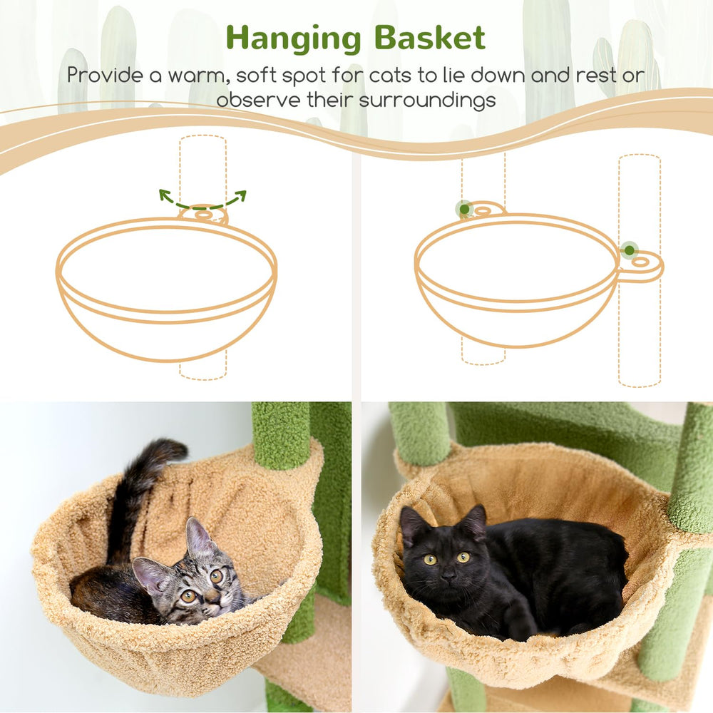 Globlazer sturdy cat tree multi-level tower green for exploration