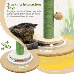 Globlazer tall cat scratcher wrapped in natural sisal supports healthy scratching.