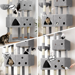 Globlazer XXL cat tree with 3 condos offers private spaces to reduce territorial disputes.