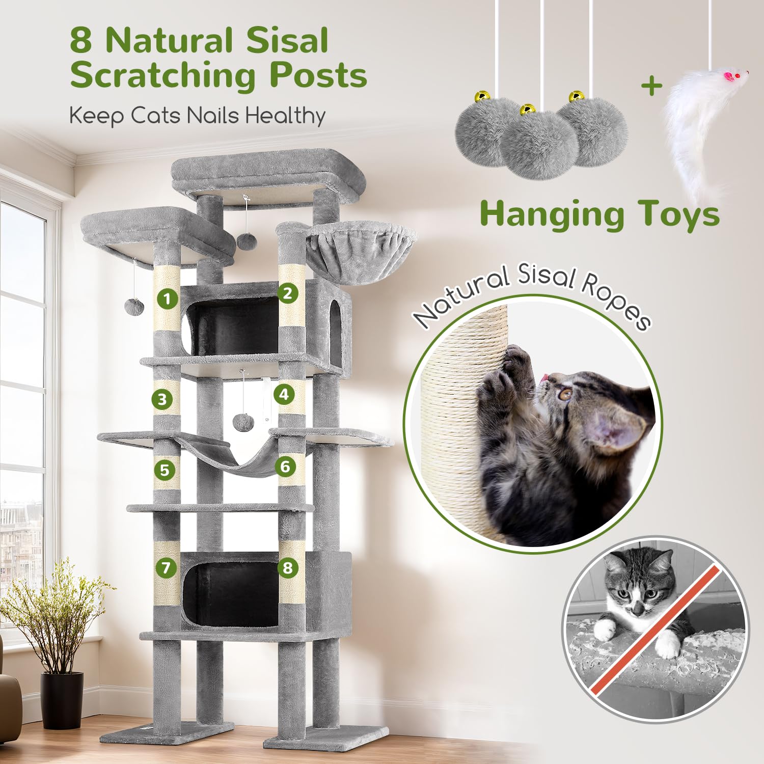 Globlazer XXL cat tree plush fabric covering easy to wipe clean after play.