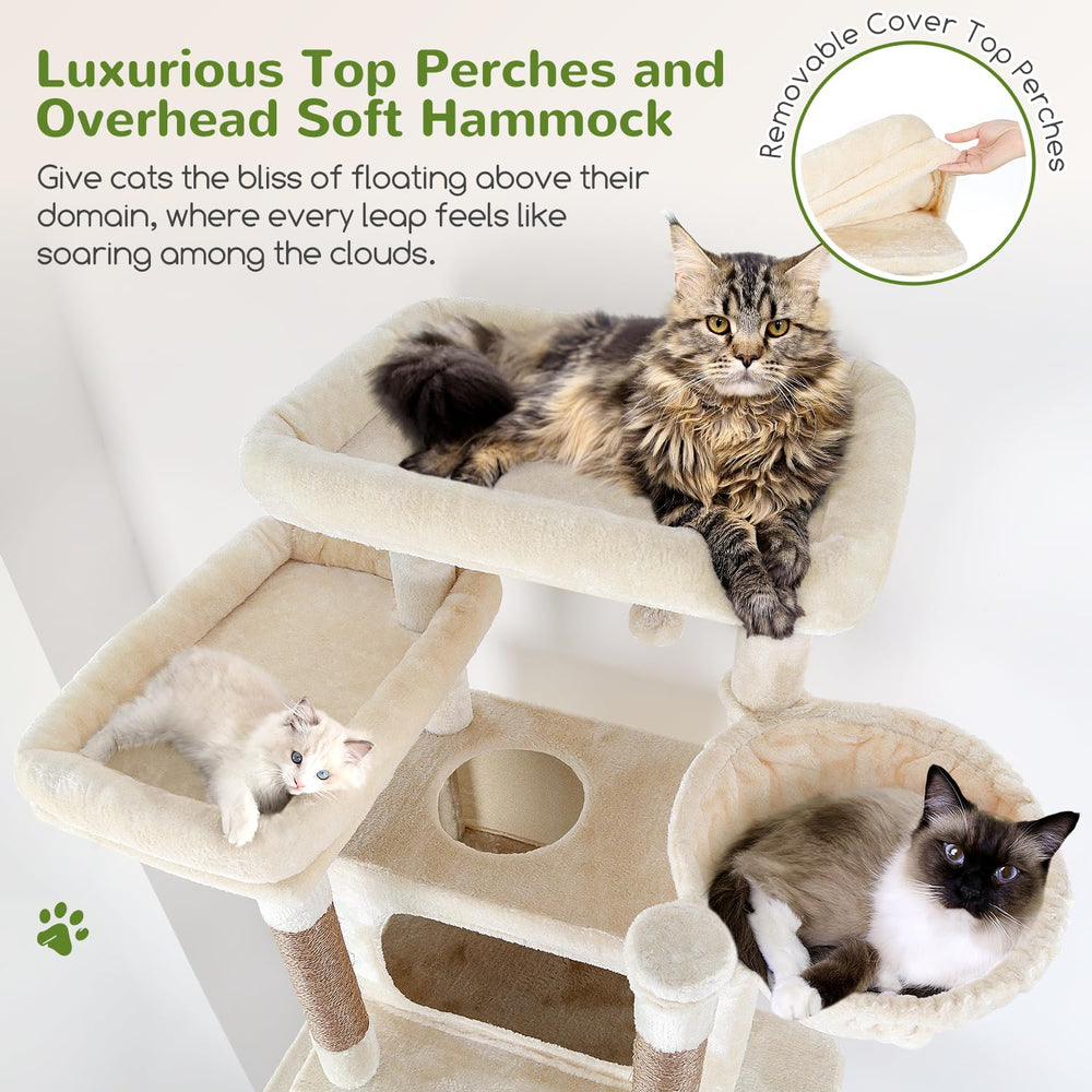 Globlazer XXL cat tree top-platforms image enabling sunbathing and lookout.