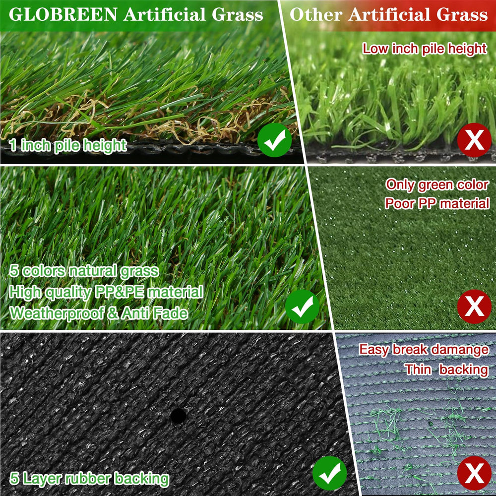 GLOBREEN turf backing with drainage holes for quick water runoff