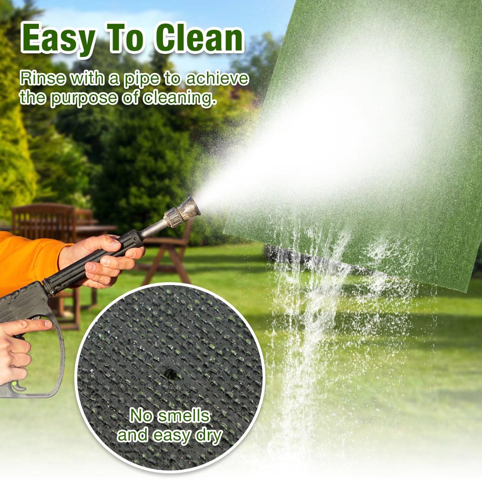 GLOBREEN Easy-clean dog turf; rinse and deodorize for quick refresh