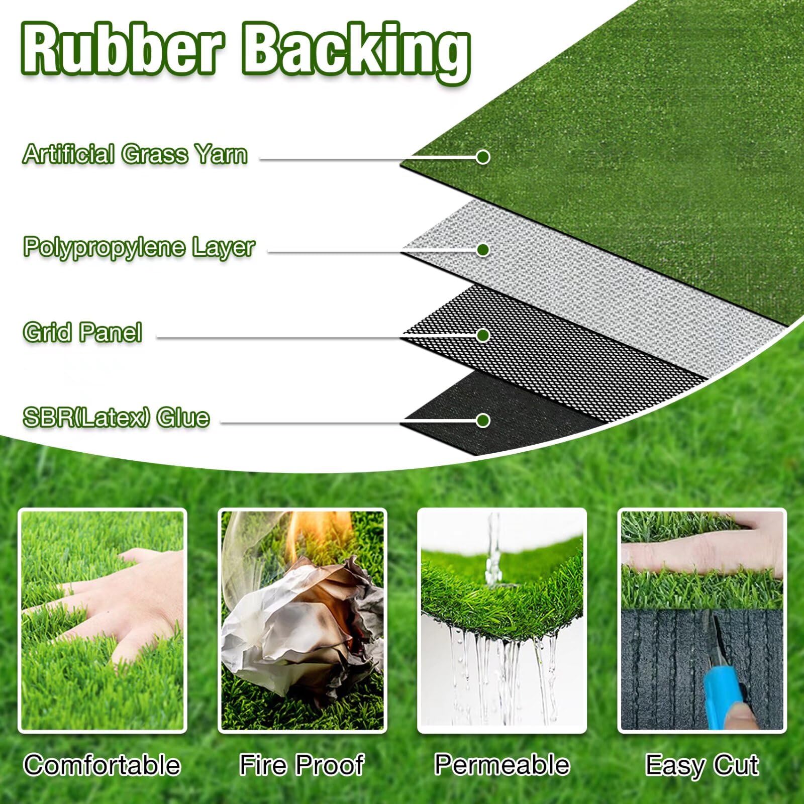 GLOBREEN Grass Pad drainage holes relieve urine quickly on patio