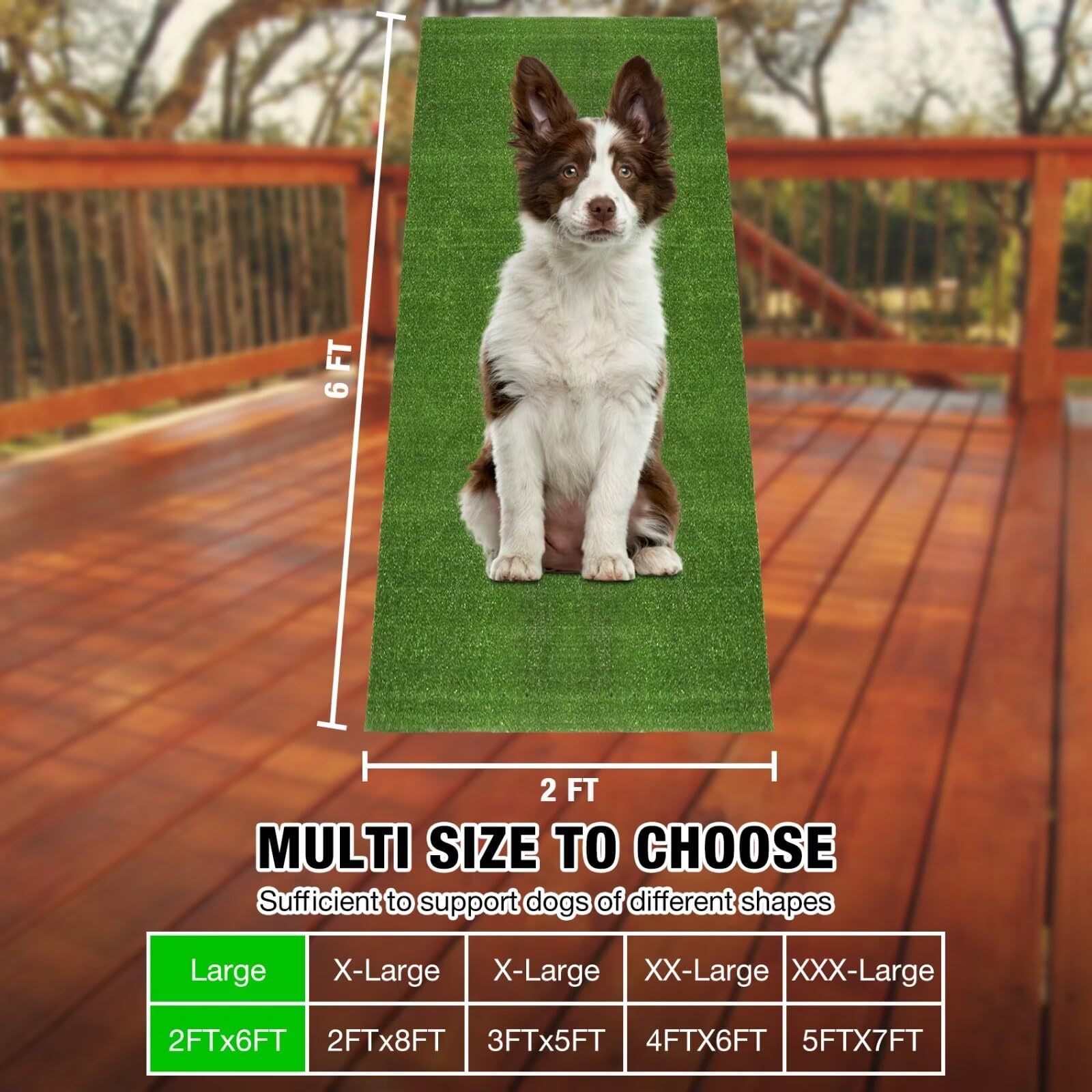 GLOBREEN Installable dog pad suitable for balcony, patio, or floor