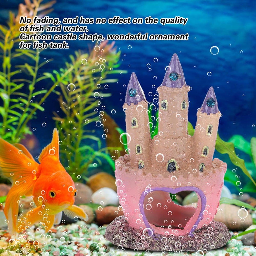Glomora small castle interior view shows swim-through tunnels for calmer fish