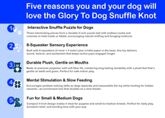 Glory To Dog Blue Snuffle Knot crinkle base detail highlighting tactile stimuli during play