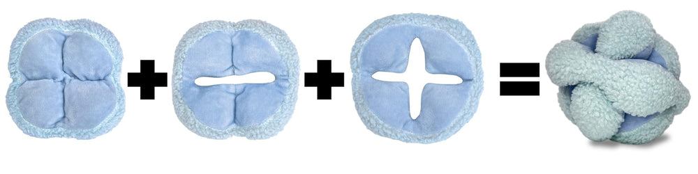 Glory To Dog Blue Snuffle Knot treat pockets exposed for treasure-hunt style rewards
