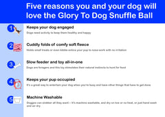 Glory To Dog snuffle ball folds close-up highlighting fleece layers for scent exploration.