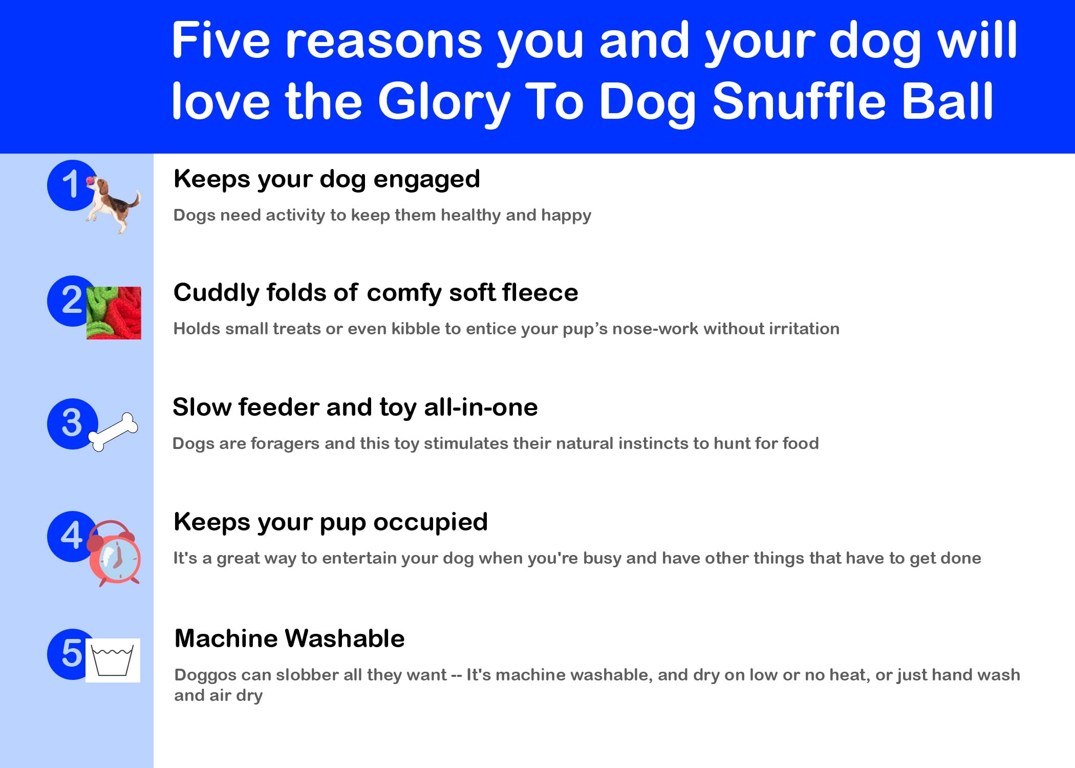 Glory To Dog Snuffle Ball variable-depth design adding challenge for noses.