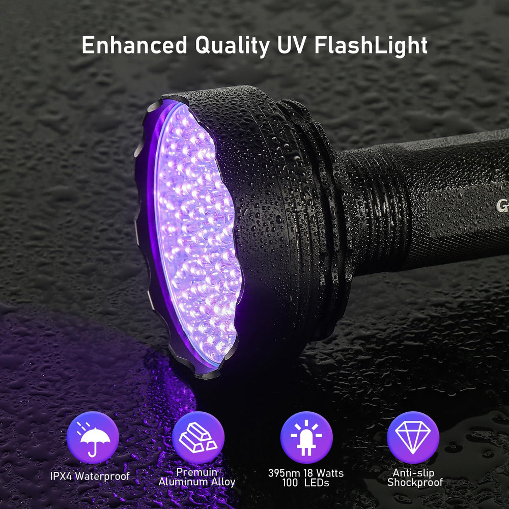GLOSSDAY Linterna UV para detectar escorpiones, ilumina señales fluorescentes a distancia.