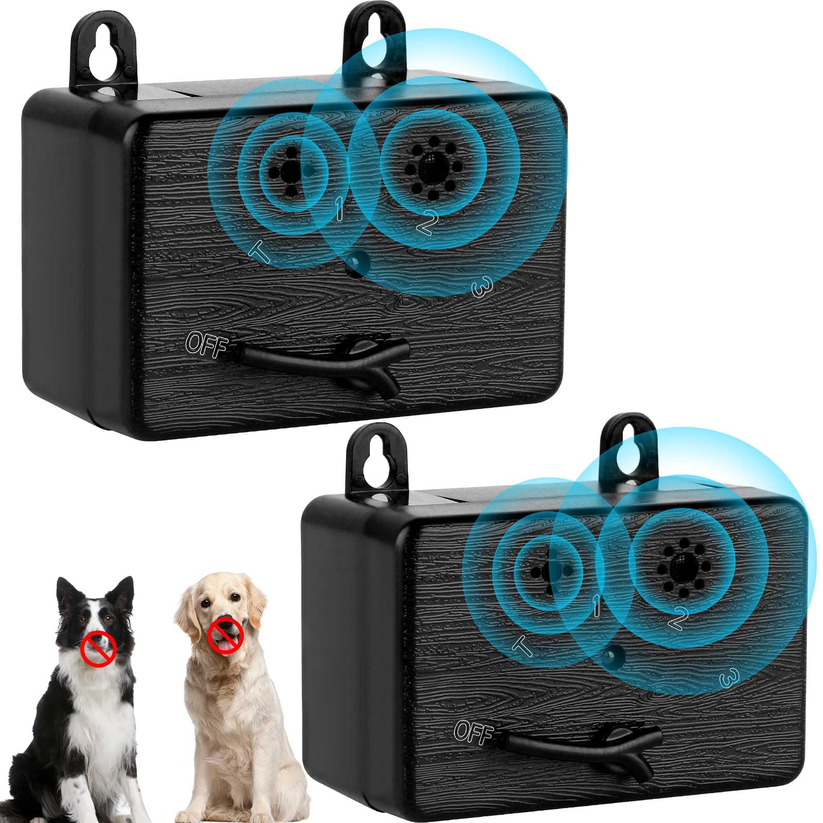 GlossyEnd 2pck anti barking device front view demonstrates compact design for discreet indoor use.