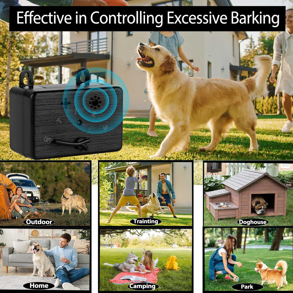 GlossyEnd 50 ft ultrasonic range targets distant barking for neighborhood harmony.