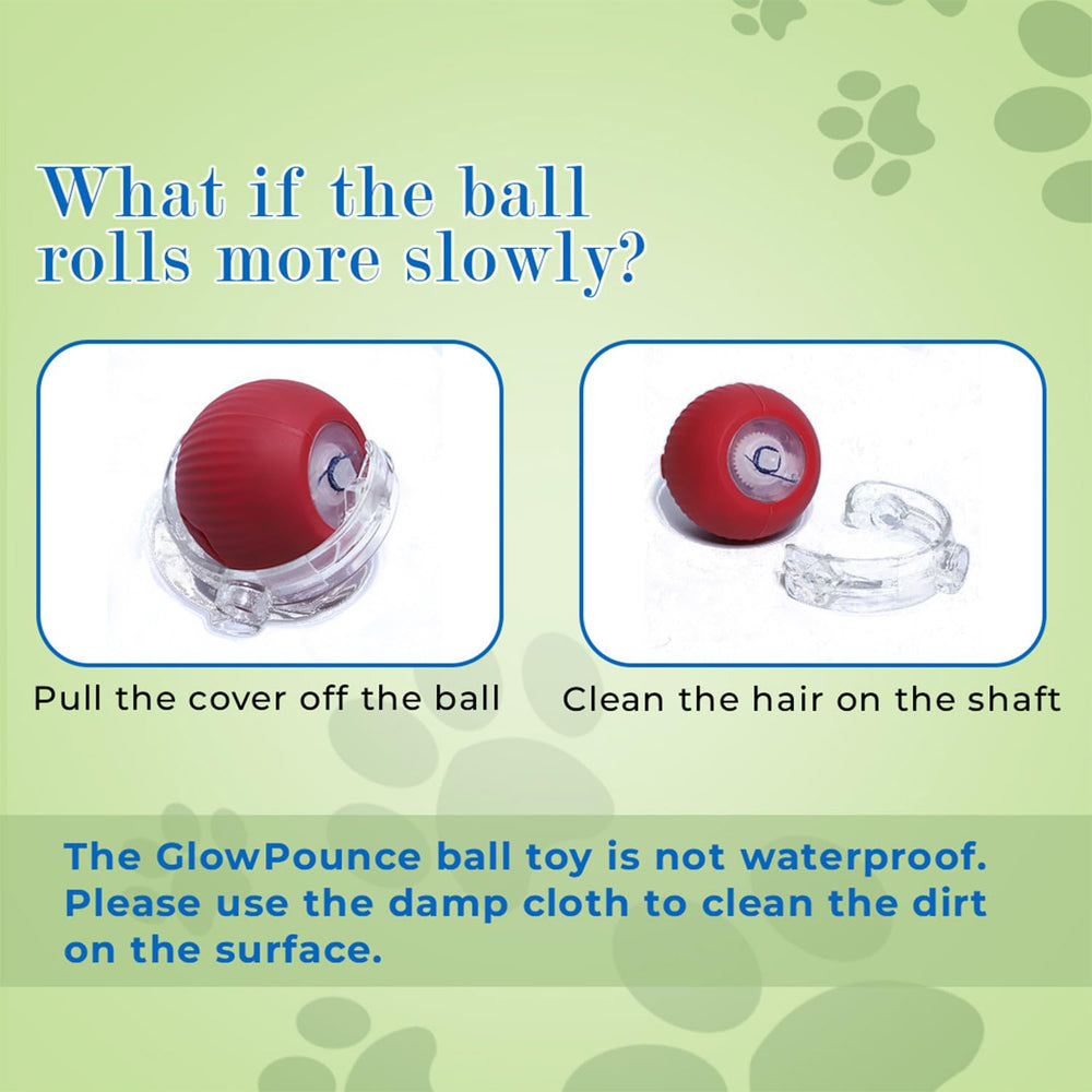 GlowPounce ball rolls smoothly on carpets and tiles for versatile indoor fun.