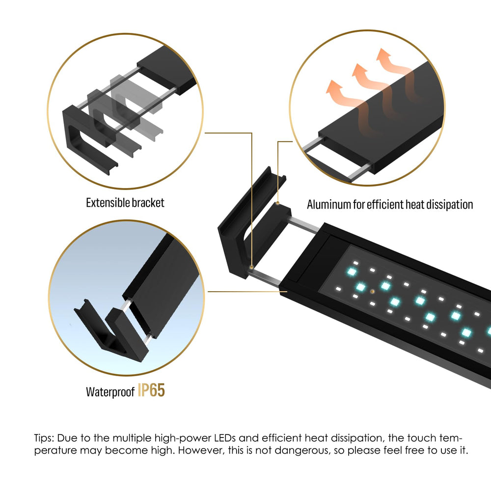 GLOWRIUM natural cycle simulation helps mimic sunlight and moonlight in your tank.