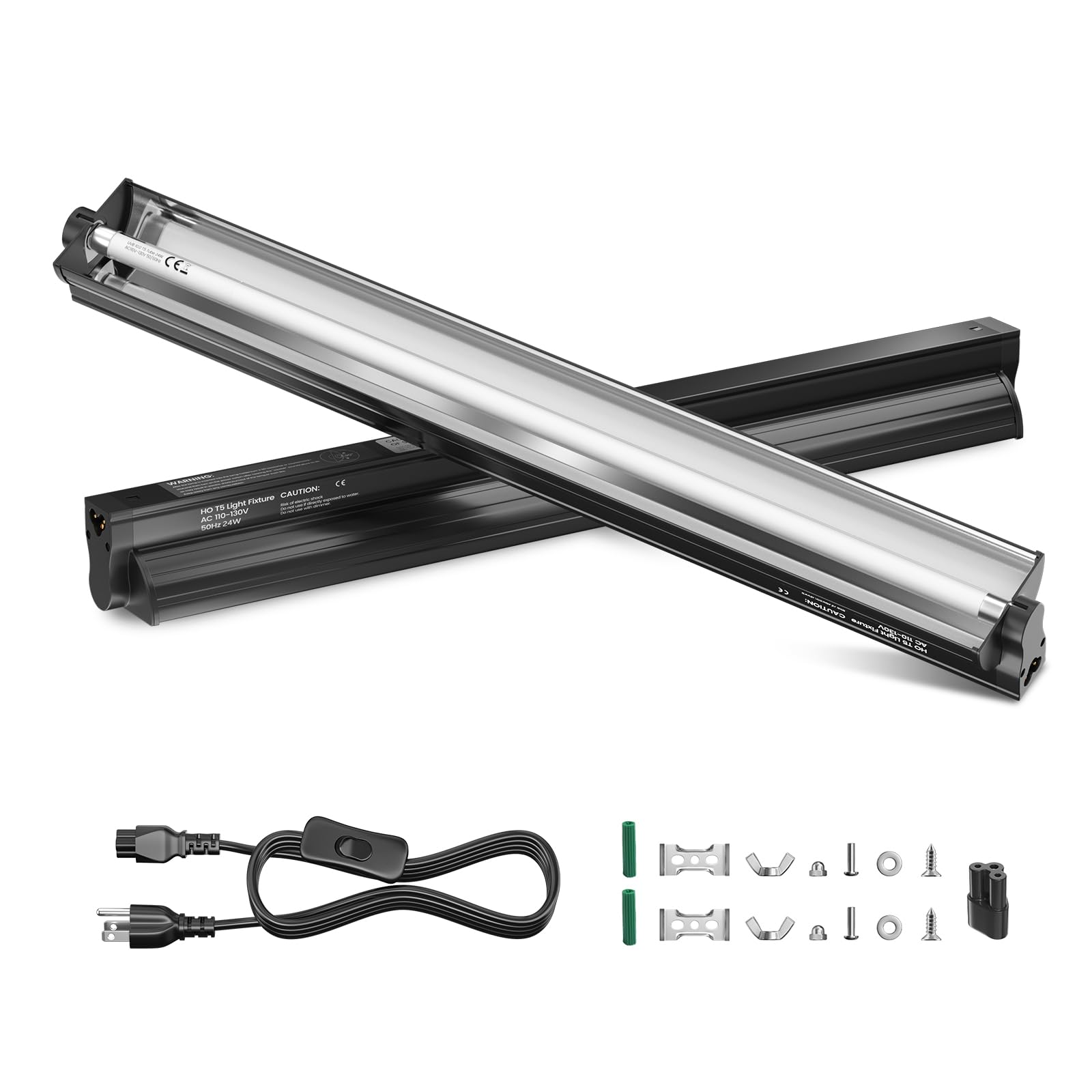 GlowUp 24W T5 UVB kit front view for reptile terrarium setup