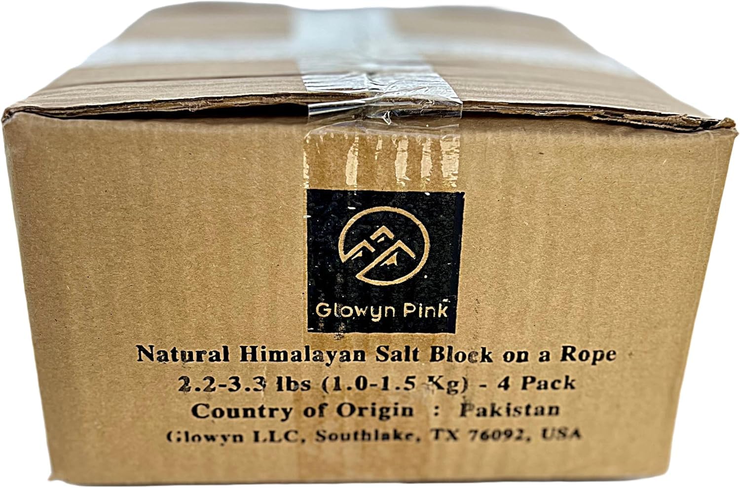Glowyn Pink Himalayan salt block shelf display highlighting natural minerals