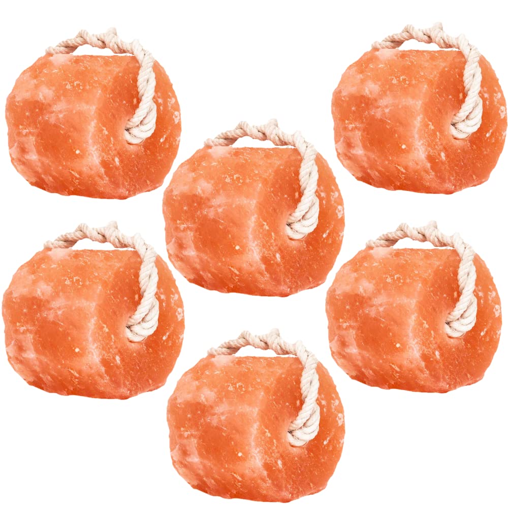 Glowyn Pink Himalayan salt lick on rope supports natural mineral intake for horses.