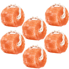 Glowyn Pink Himalayan salt lick on rope supports natural mineral intake for horses.