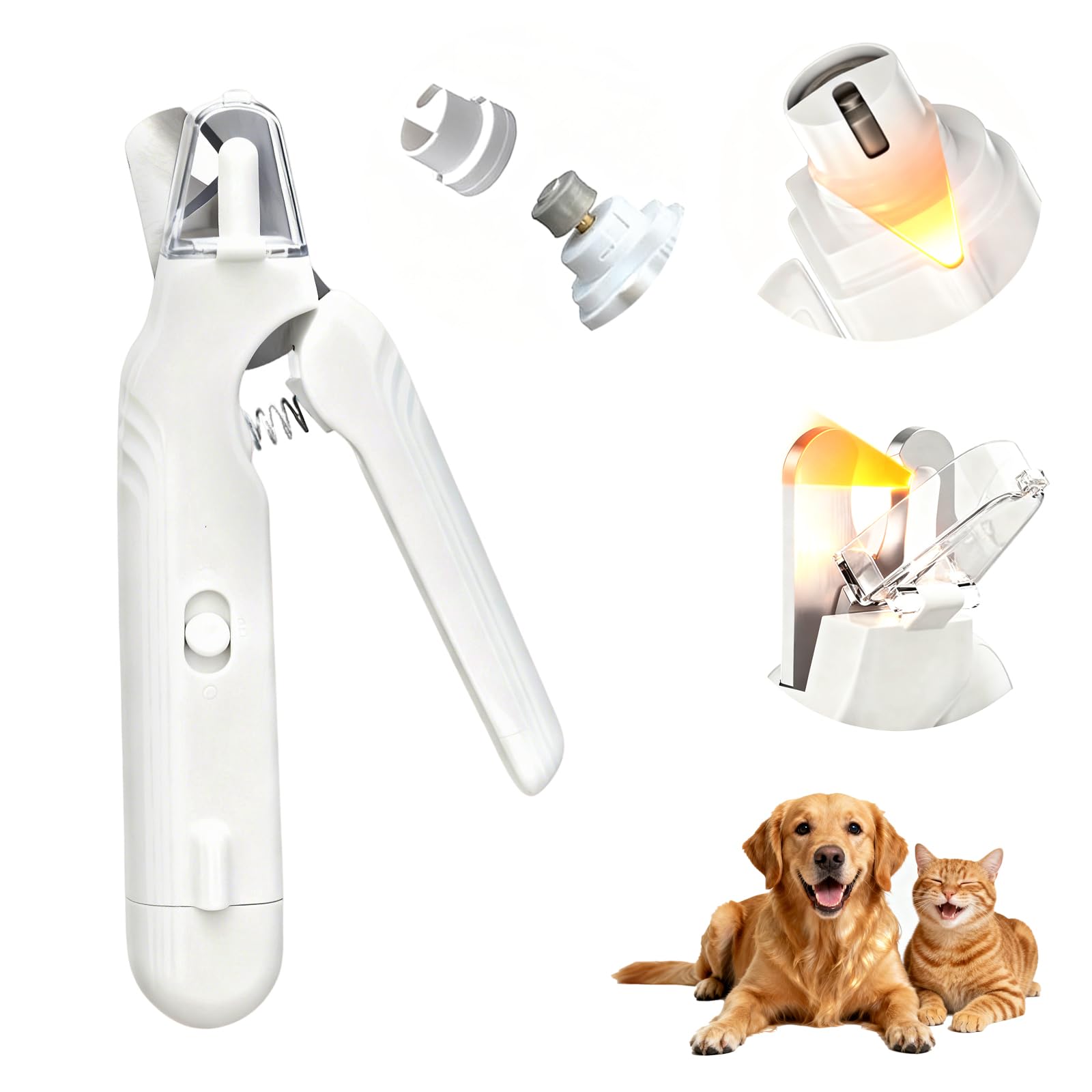 Glozaic 2-in-1 pet nail clipper grinder handle for comfortable at-home grooming.