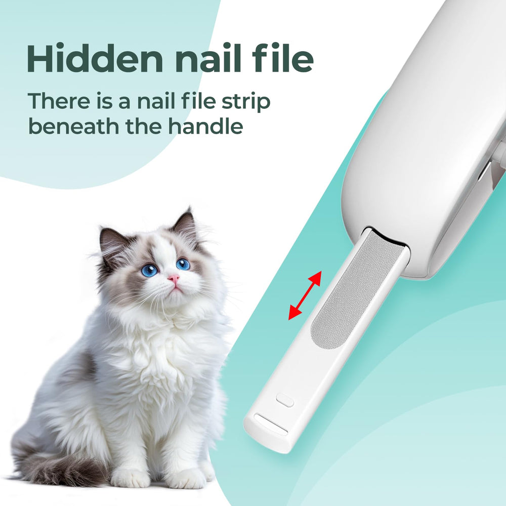 Glozaic cat nail clippers featuring hidden nail file for smoothing edges