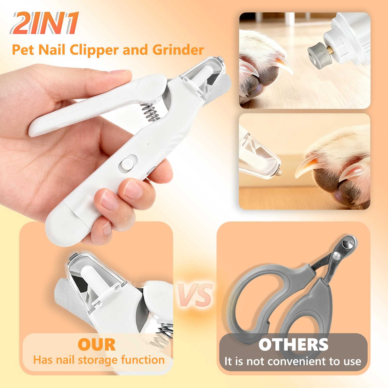 Glozaic dual-led spotlight close-up for precise, safer nail trimming.