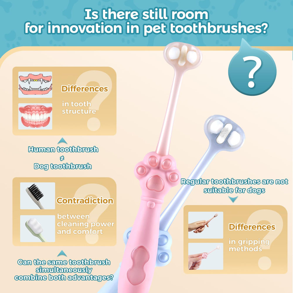 Gluckelk dog toothbrush center bristles 0-15mm boost plaque removal on tooth surfaces.