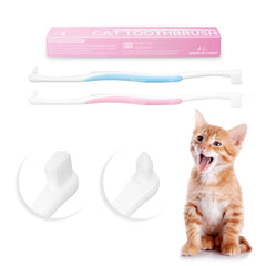 Gluckelk dual-sided cat toothbrush with micro head for precise cleaning in small mouths.