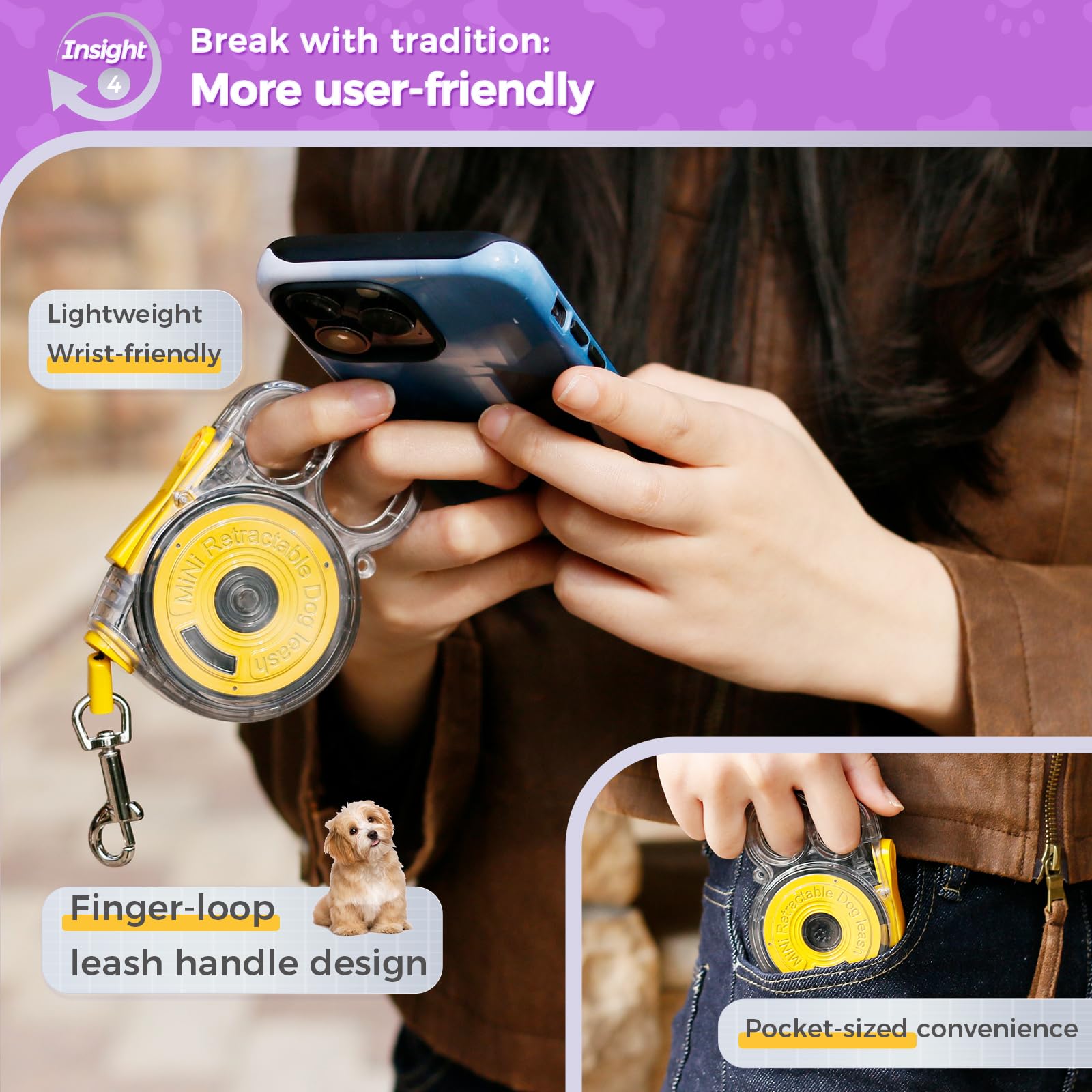 Gluckelk lightweight design reduces burden for pets and owners on walks.