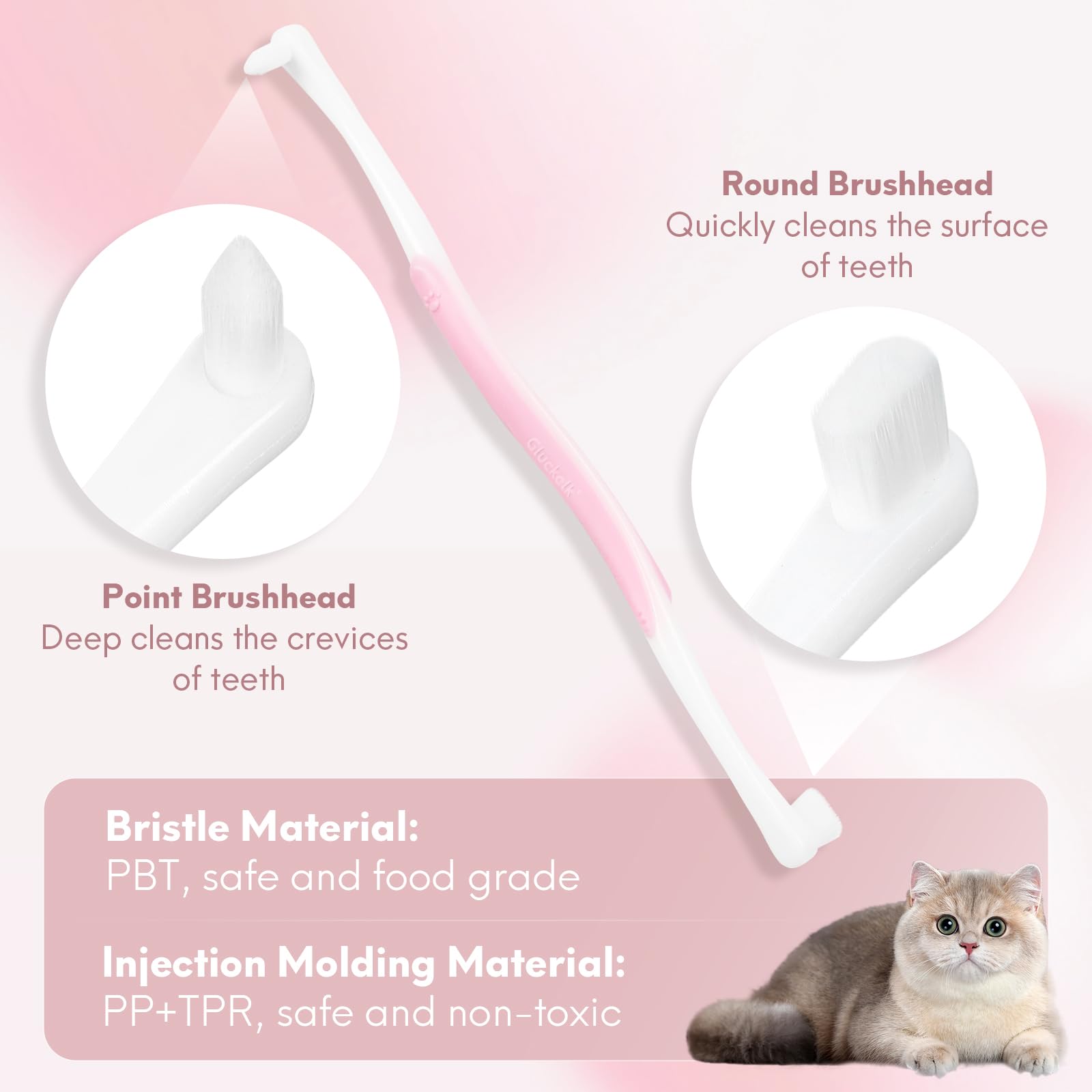 Gluckelk nano-bristles ultra-soft brush cleans gently, reducing brushing resistance.